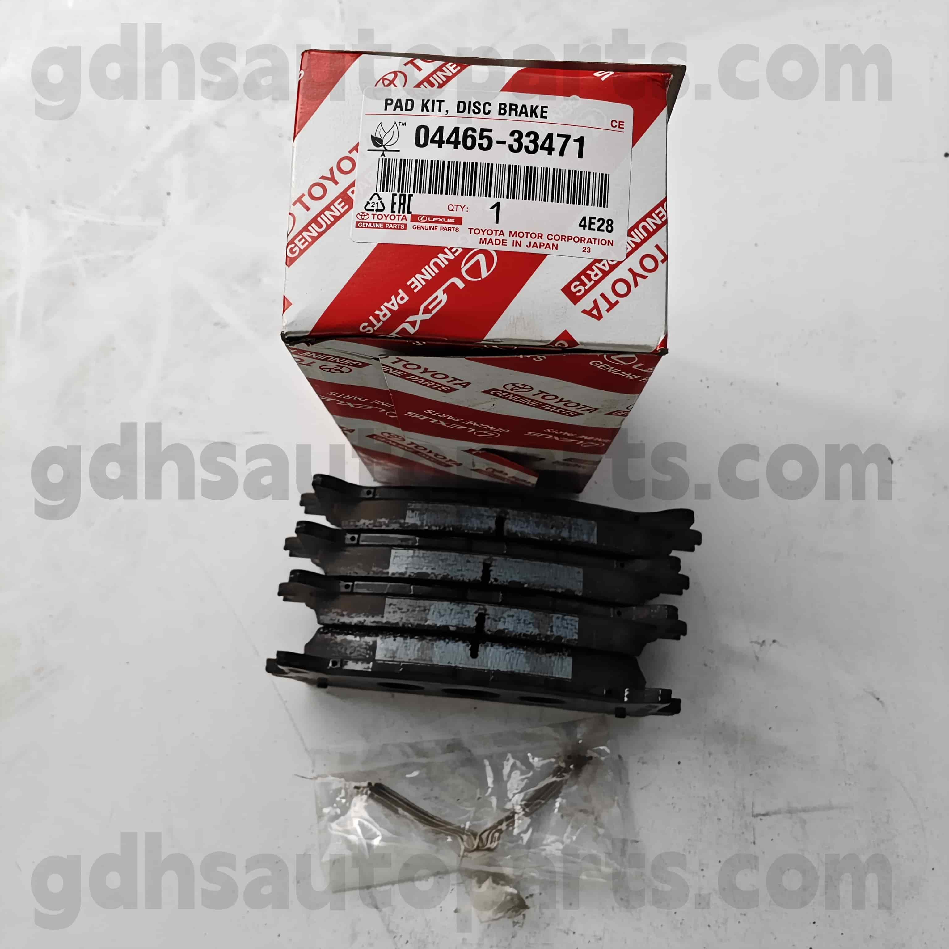 04465-33471 ٹویوٹا حقیقی پرزے فرنٹ بریک پیڈ برائے کیمری 、 لیکسس ES240/350 چیسس نمبر۔ ACV51 ، ASV50 ، AVV50..TAIW