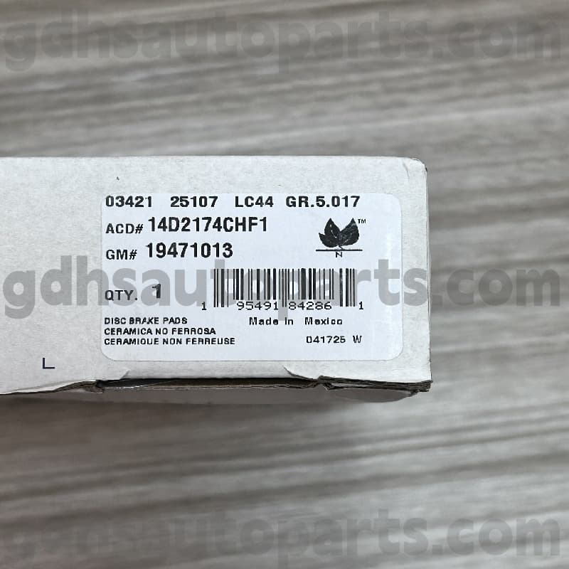 14d2174chf1 Acdelco بریک پیڈ برائے اسکلیڈ OE No.19241013
